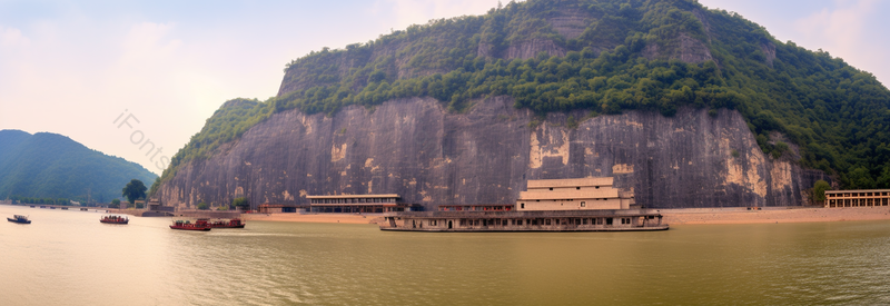 旅游胜地黄河旁的大山石雕雕刻,高清,摄影图,摄影图片,图片大全,摄影图免费下载